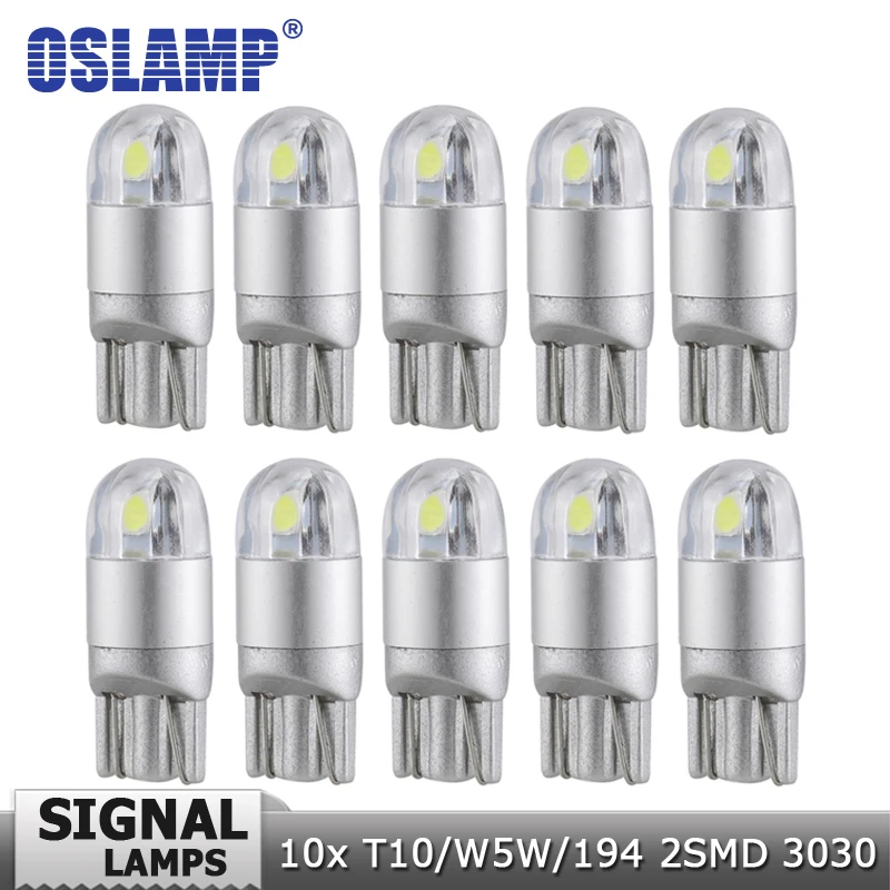 Автомобильный светильник Oslamp 10 шт. T10 W5W 194 светодиодный для указателей поворота