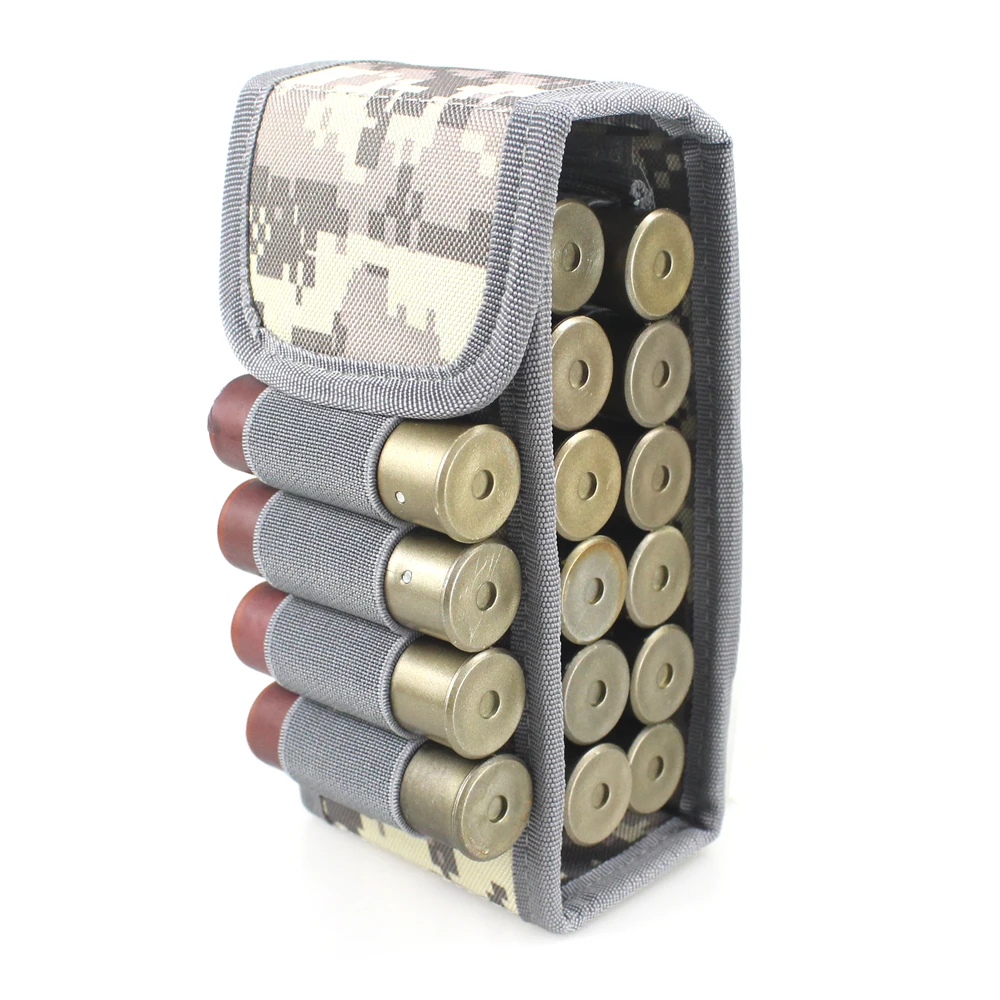 ACU Molle 16 круглый 12GA 12 калибр патронов снарядов для перезарядки ружья журнал сумки складной Mag сумка - Цвет: ACU