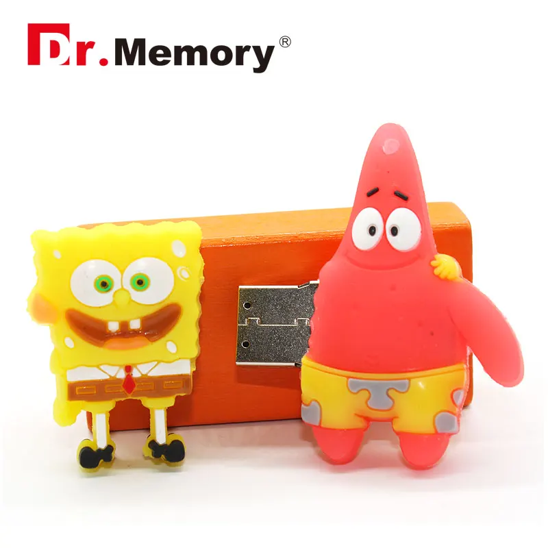 Мультфильм флешки кремния стиле флэш диск Губка Боб USB Flash Drive Квадратные usb flash 8