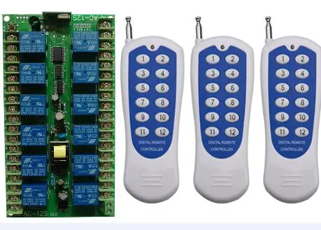 500m AC 220V 12 CH Channel 12 CH RF беспроводной светодиодный светильник с дистанционным управлением лампочка переключатель системы приемник+ передатчик, 315/433 MHz - Цвет: C