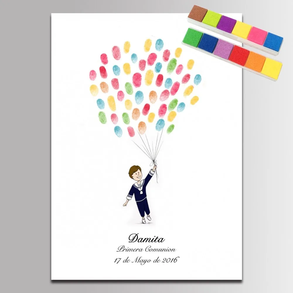 Гостевая книга Baby Shower отпечатков пальцев холст картины для мальчиков на день рождения, подарки, платье для первого причастия для маленьких сувенир с душем живопись