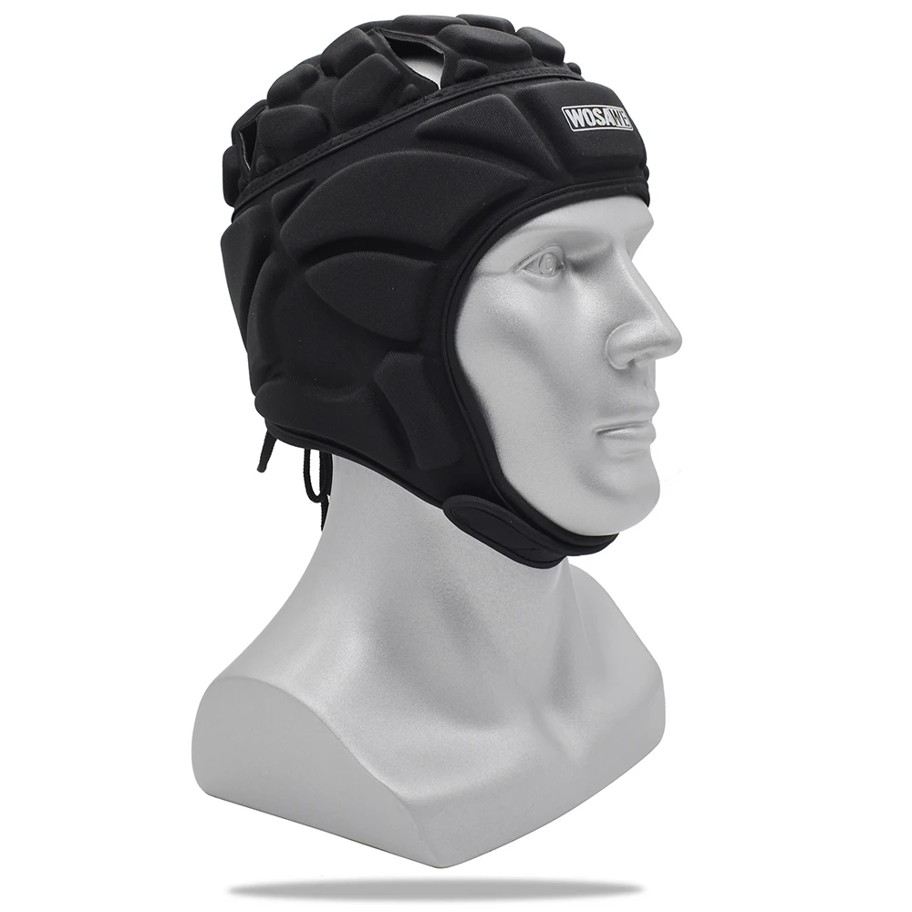BL329 WOSAWE Football Soccer Goalkeeper Helmet Adjustable Rugby Cap Head Guard Goalie Hat Head Protector Cycling Sking Skateboard - Цвет: BL329