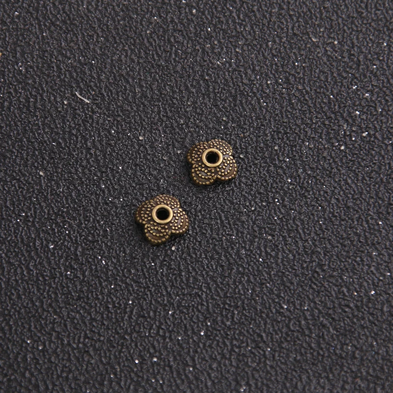 60pcs 8*8mm Two Color Metal Alloy Flower receptacle DIY spaced jewelry accessories Charms Receptacle Ball Caps | Украшения и