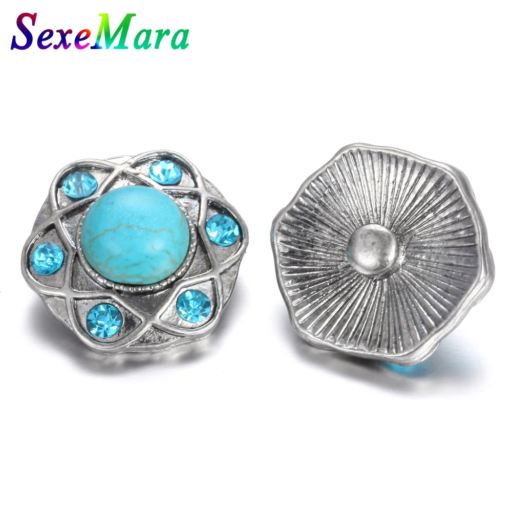 6 шт./лот новинка 18 мм кристалл металл цветок кнопки ювелирное изделие подходит