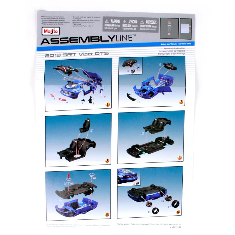 Майсто 1:24 2013 Додж SRT Вайпер GTS Сборка DIY Модель Машины из Литого Металла Игрушка Новая в Коробке Бесплатная Доставка 39271