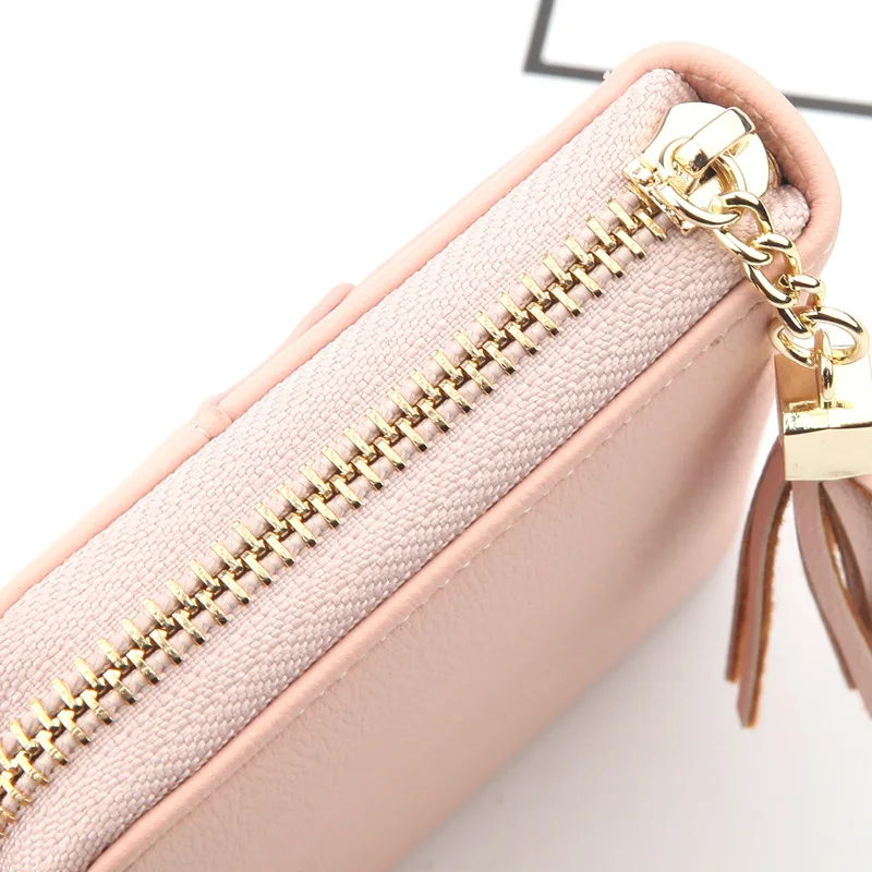 Кошелек женский кожаный на молнии с отделением для карт|Женские кошельки| |