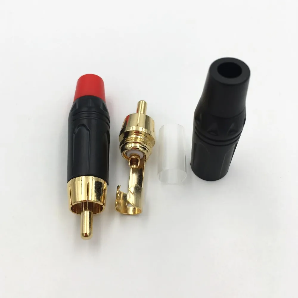 40 шт. высококачественный RCA паяльный разъем позолоченный аудиоадаптер черный и