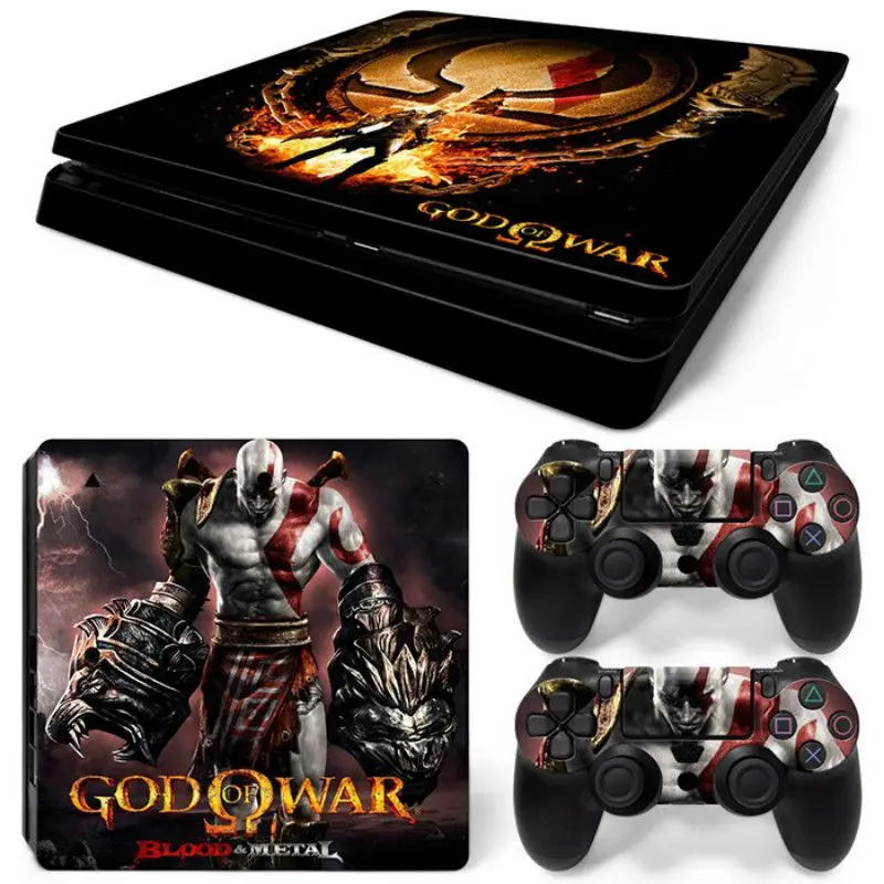 Съемный Виниловый чехол God of War для PS4 Slim + контроллер защитные наклейки Sony Playstation 4