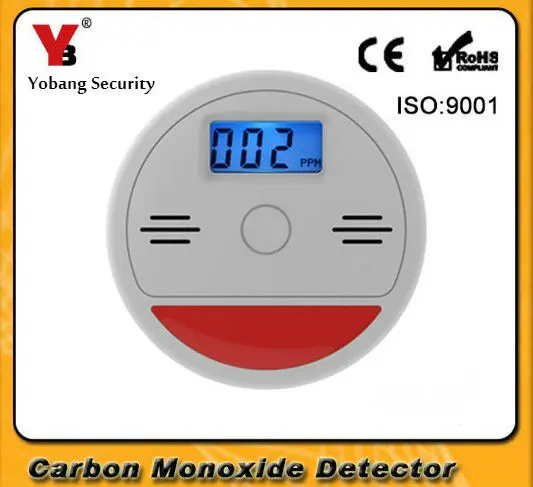 Yobang Security CO Gas Sensor detector Carbon High Sensitive independent LCD Display Poisonous Warning Alarm | Безопасность и