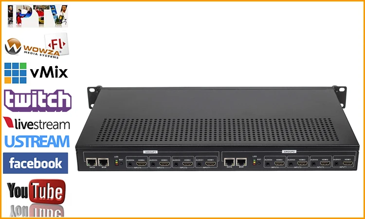 8 в 1 H.264 HDMI к IP видео кодировщик IPTV 8 каналов живого потокового кодировщика HD кодировщики H264 с UDP HLS RTMP RTSP HTTP ONVIF