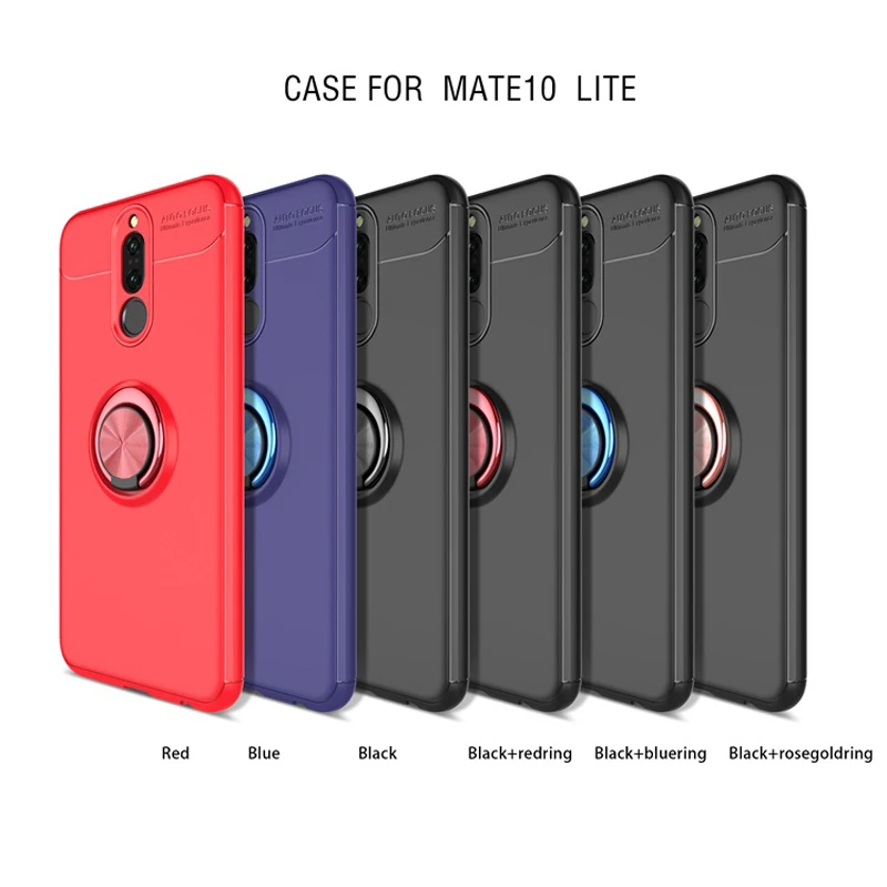 Кольцевой чехол для Huawei Nova 2i Mate 10 Lite мягкий силиконовый чехол-бампер