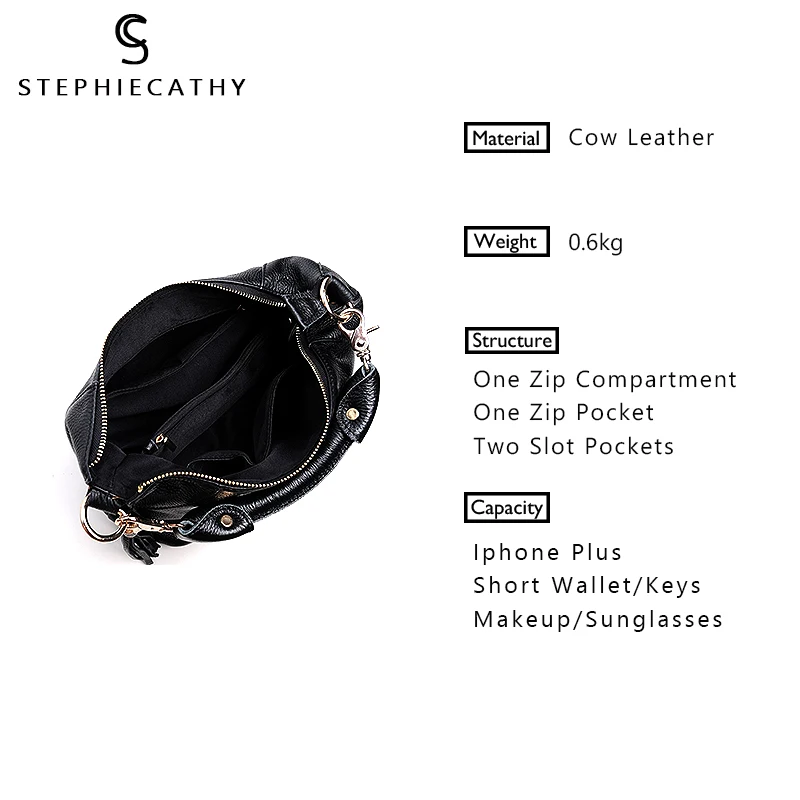 SC брендовая сумка хобо из натуральной кожи для женщин модная с кисточками