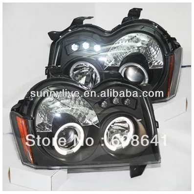 

For Jeep Chrysler Grand Cherokee LED Head Light Angel Eyes 2005-08
