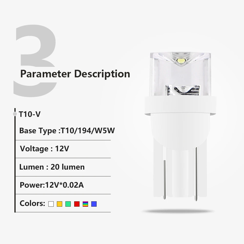 YM E Bright 1000 шт. T10 Светодиодные лампы с клиновидным основанием для лампочек