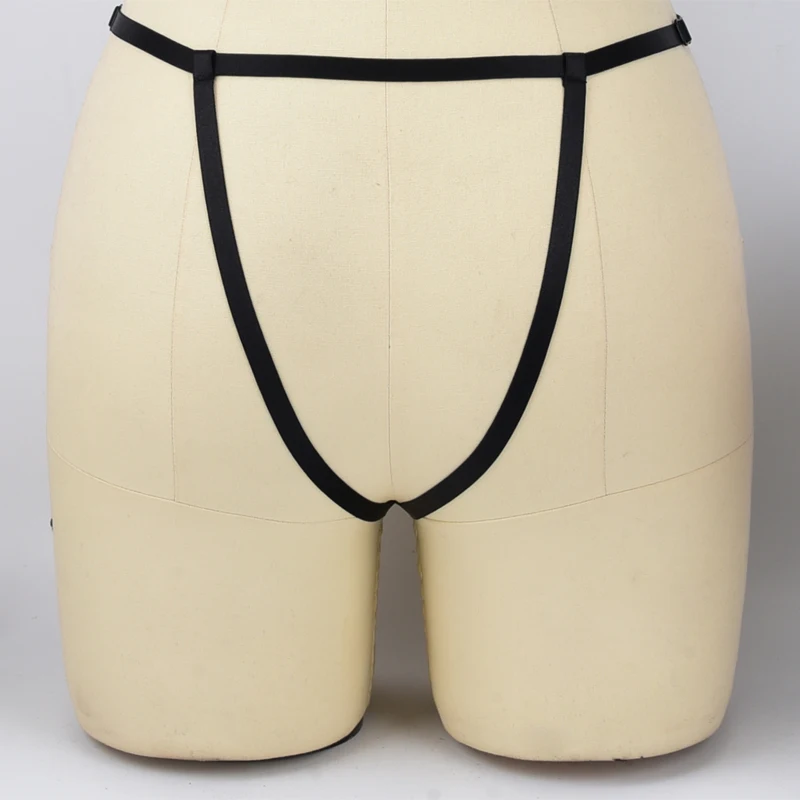 Сексуальное женское белье для бондажа с открытой промежностью черное кружевное