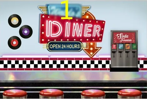 Пользовательские Ретро Diner винтажный американский ресторан фон Высокое качество