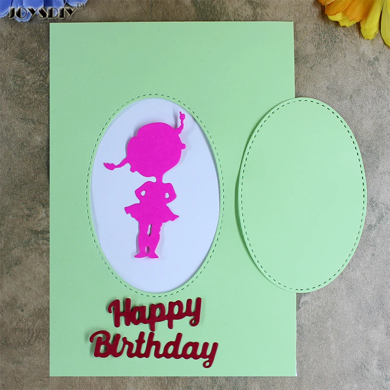 Снаружи в Прошитые овальные штабелированные альбом для вырезок вырезающий