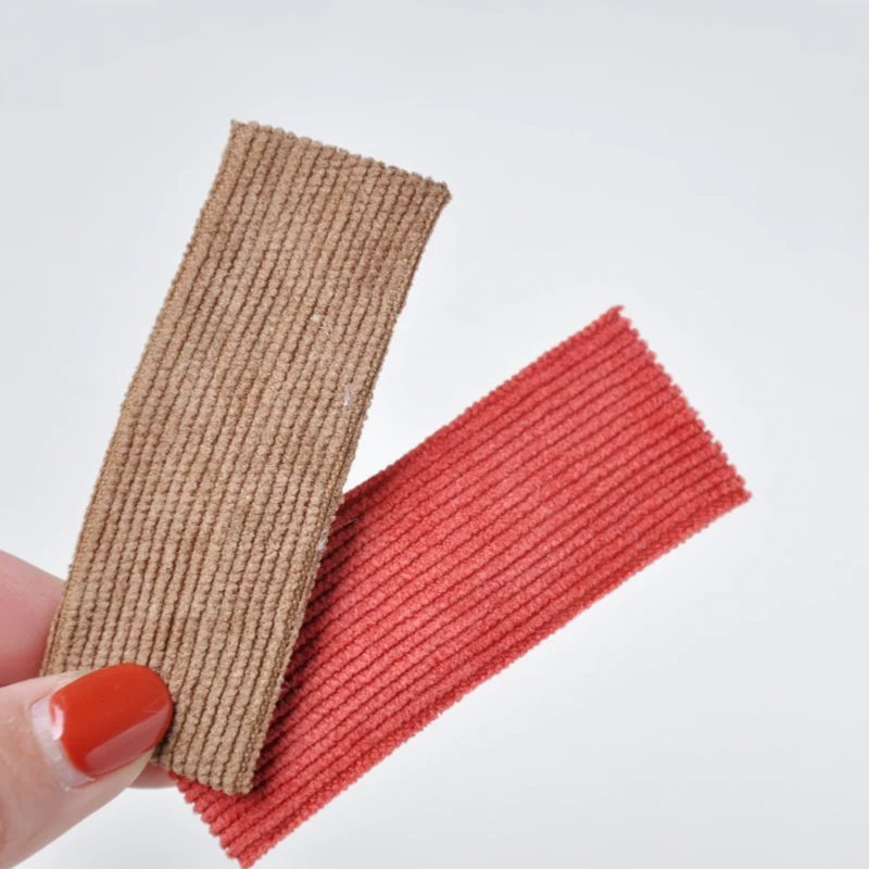 Детские однотонные вельветовые прямоугольные заколки для волос детские Милые