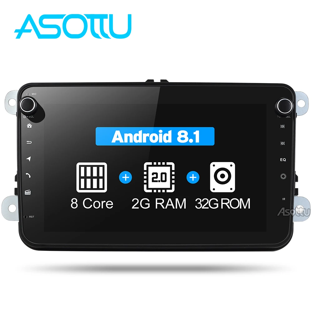 Asottu CDZ8060 android 8,1 автомобильный dvd gps навигатор для skoda для volkswagen golf polo tiguan passat 2 din gps плеер стерео