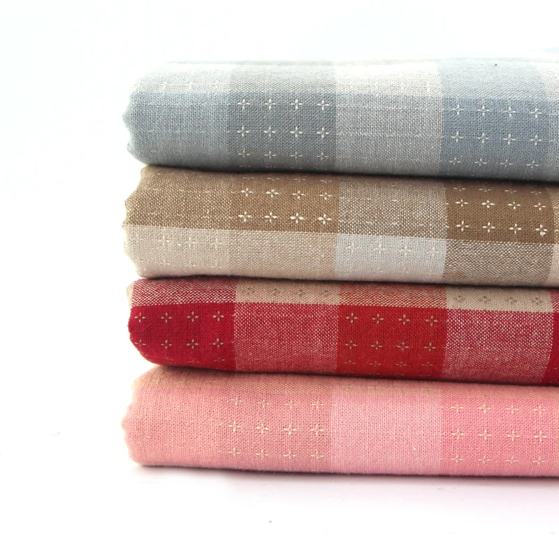50x150cm Polychromatic The Cheapest Japanese First Dye Washed Fabric Stitching Dol DIY Plaid Cotton Doll Cloth D30 | Дом и сад