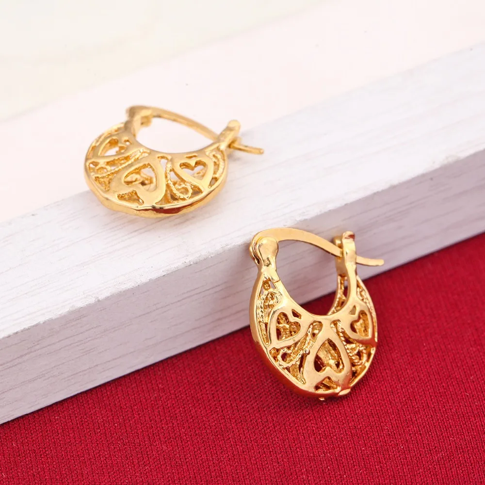 Африканские серьги в форме сердца для женщин цвет под золото модные ювелирные