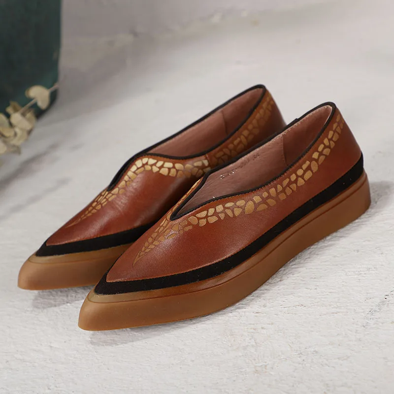 Новинка 2019 года сезон лето обувь из натуральной кожи с острым носком