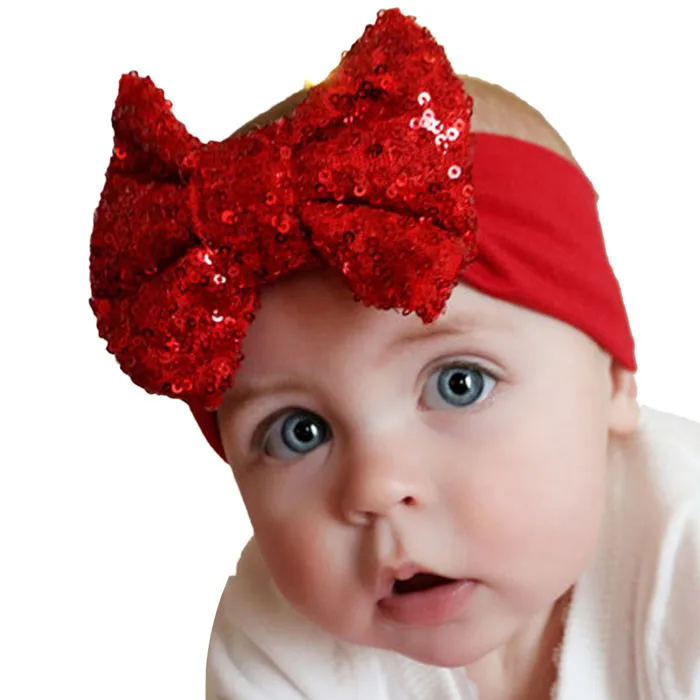 Kids Baby Girls Bebe Children Supreme Sequin Bowknots Hair Accessories Band Headdress Headwear | Детская одежда и обувь