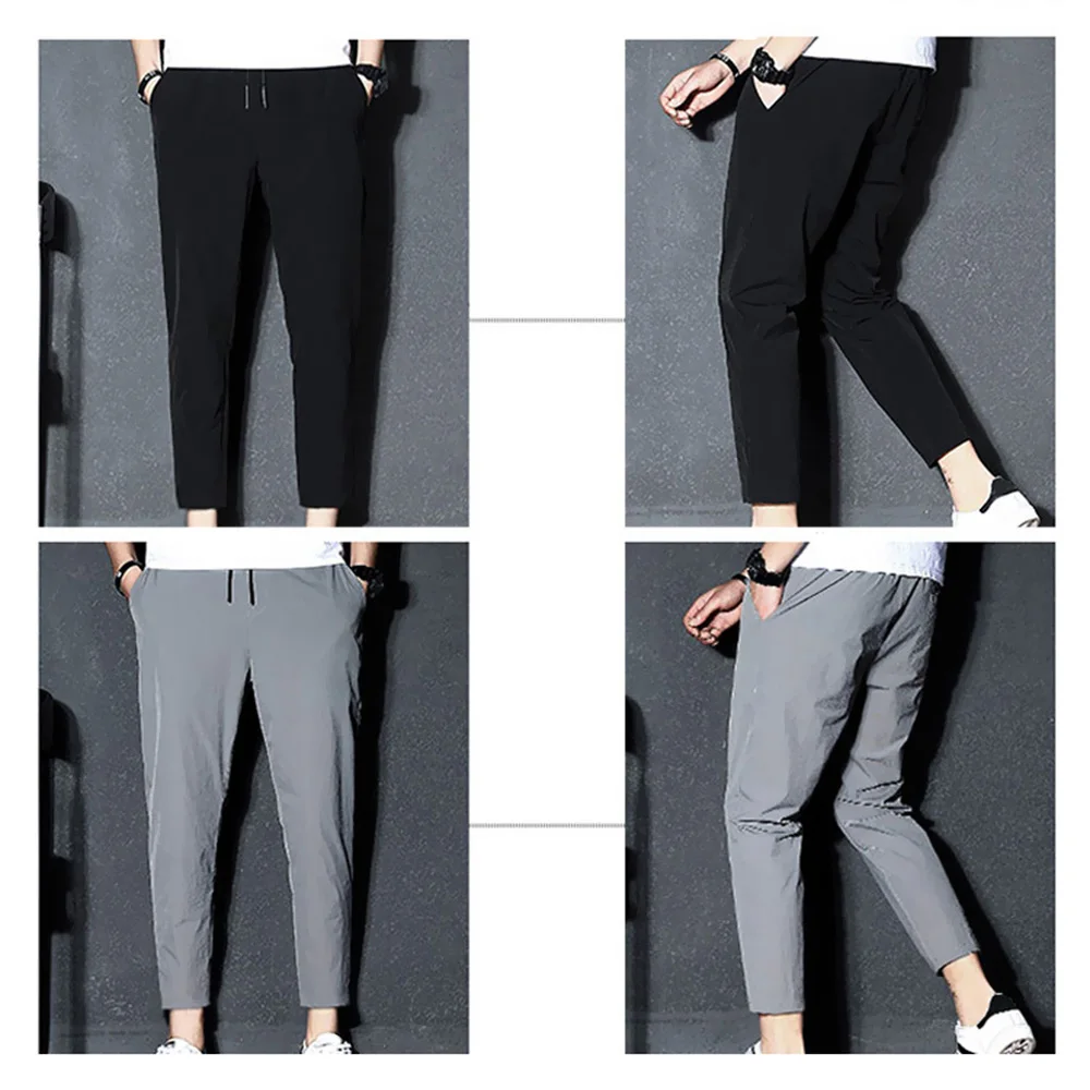 Летние Длинные шаровары-мужские брюки со средней посадкой подходят для мужчин