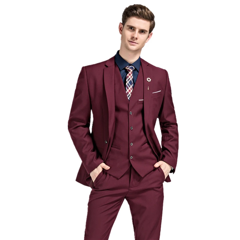 Новинка 2017 года мужские костюмы из трех предметов в стиле сезона модное