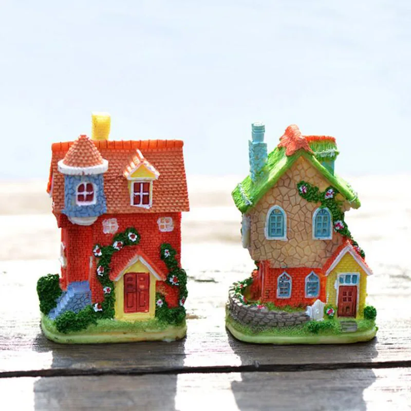 Cute Villa House Miniatura Dollhouse Garden Home Bonsai Decoration Mini Toy Miniature Resin Craft Ornaments Micro Decor DIY|decor diy|decoration