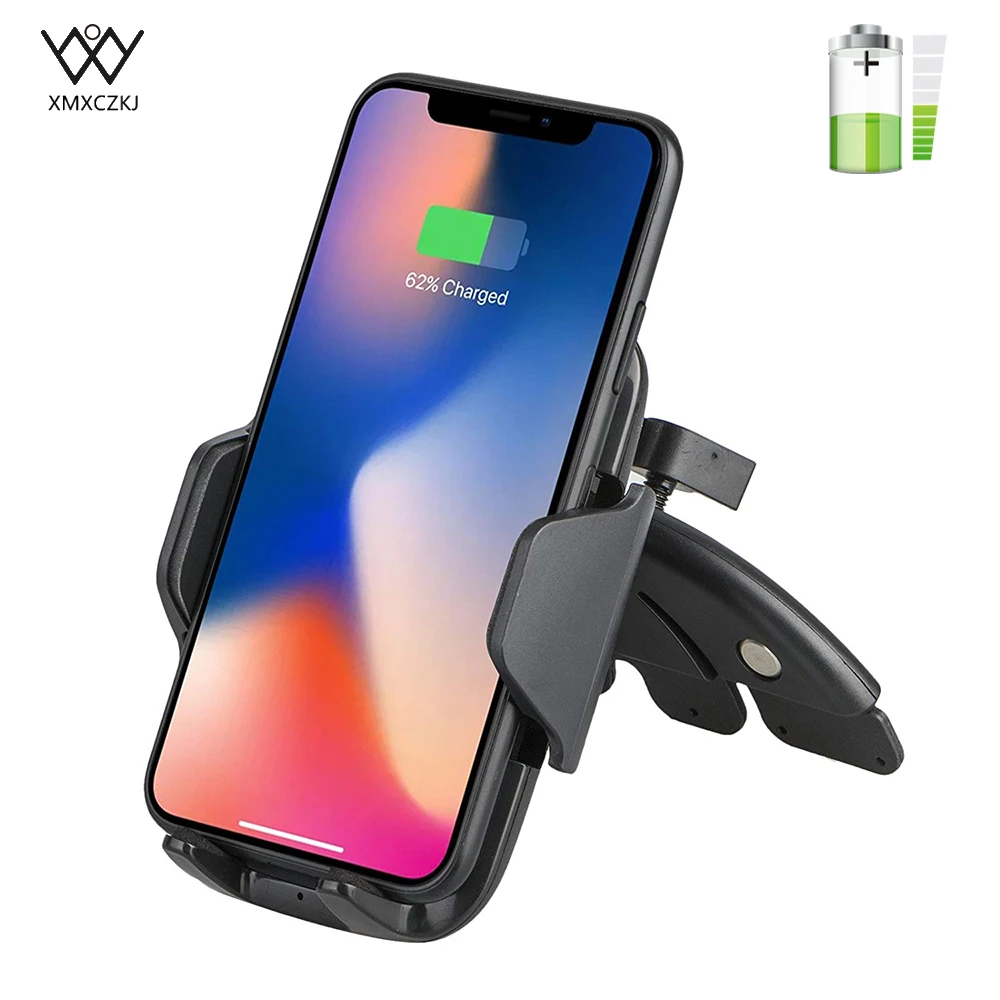 Беспроводное Автомобильное зарядное устройство XMXCZKJ Qi для iPhone X 8/8 Plus крепление на