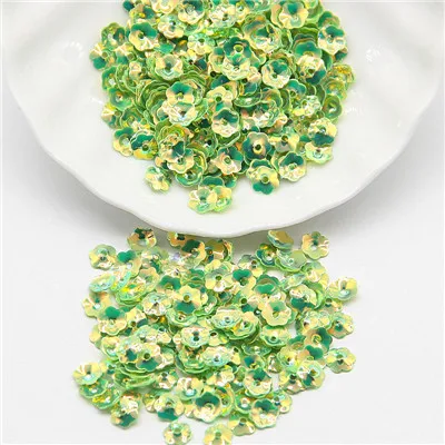 ab green gold Блестки, 6 мм, цветочные блестки, свободные, блестки, лентеджелас, рукоделие и шитье, ПВХ, пайетки, фурнитура, бижутерия, ремесла, 20 г - Цвет: ab green gold