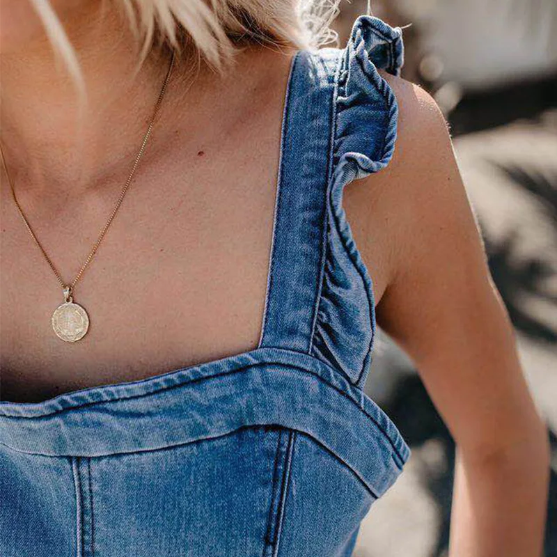 Voobuyla2019 вечерние новые джинсовые слинг комбинезоны спецодежда Femme пляжные уличная одежда с бретельками комбинезоны мама Повседневное комбинезон большого размера Для женщин