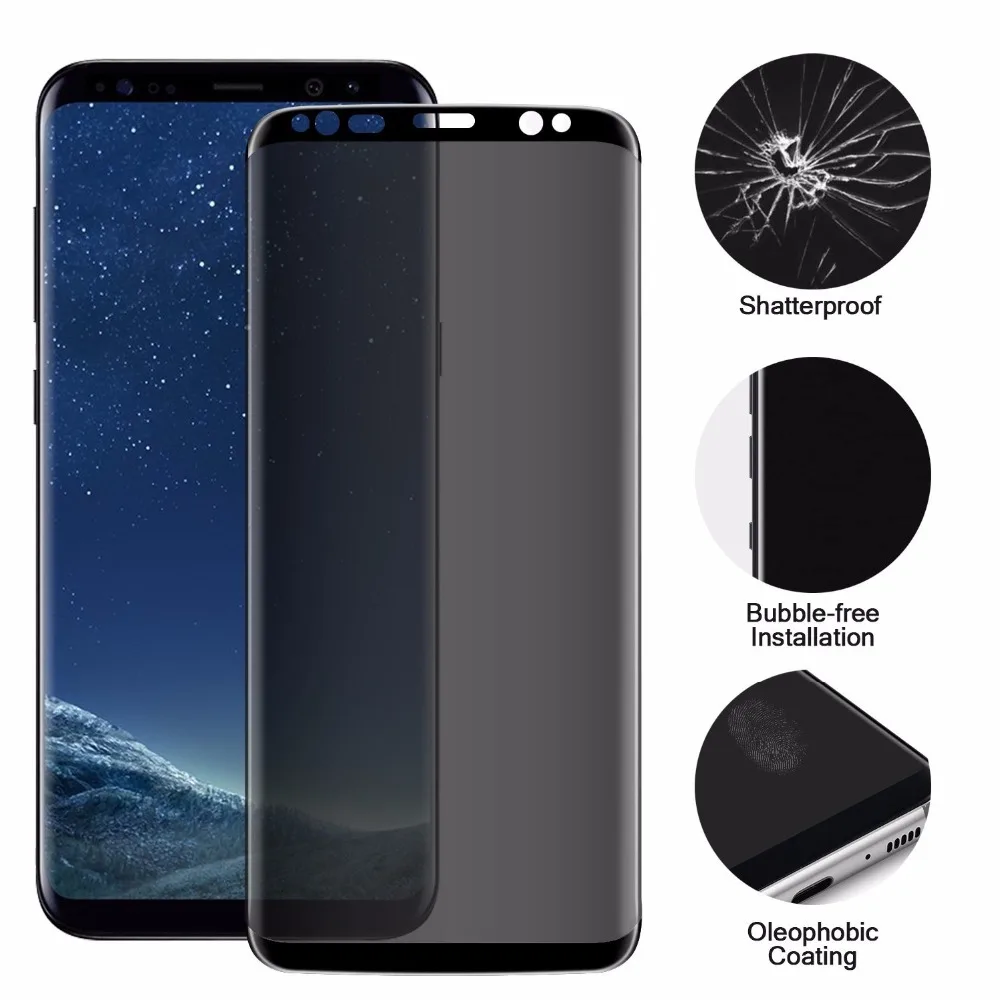 Полноэкранная пленка защитное 3D закаленное стекло для Samsung Galaxy Note8 S9 plus S8 Plus