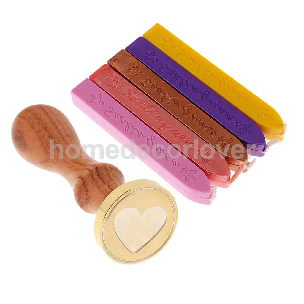 Винтажный конверт уплотнение логотипа печать воск Сердце Резные для