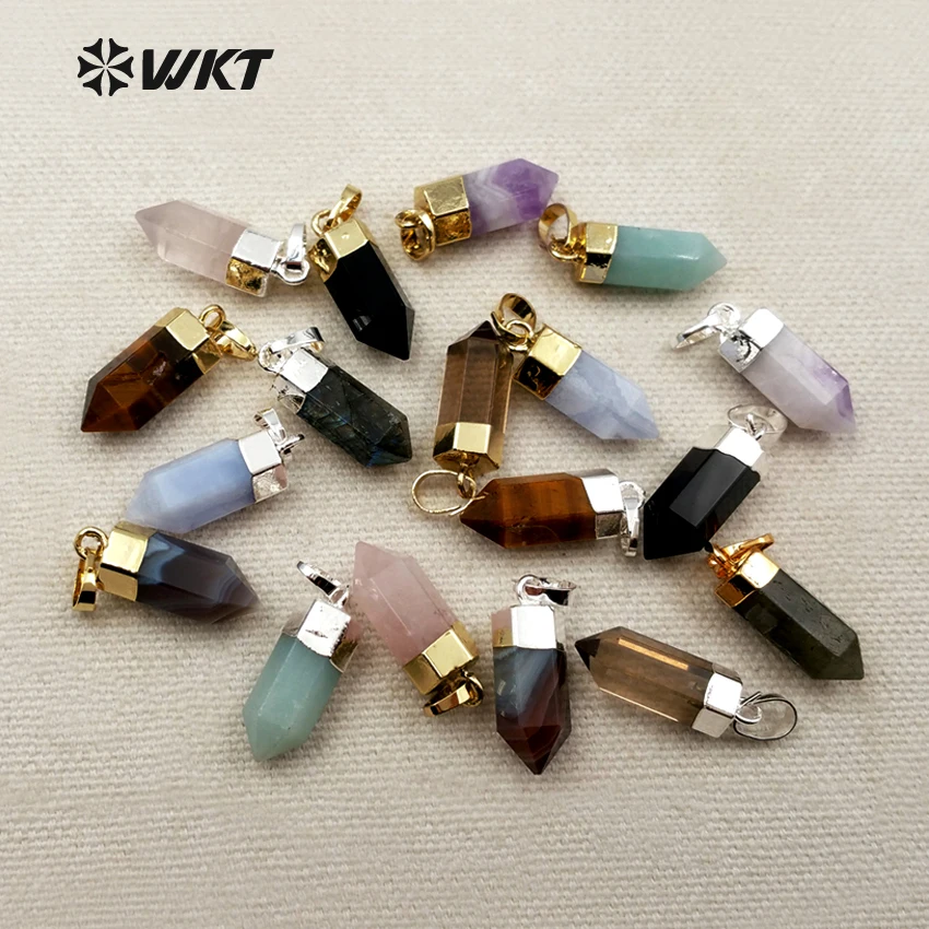 WT P1277 WKT модный разноцветный кулон из натурального камня геометрической формы с