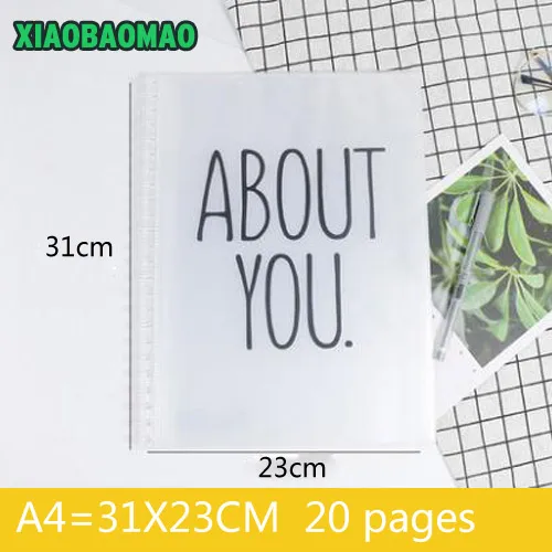 Простой A4 20 карманов в рулоне файл папка чехол для чистой книги документ сумка