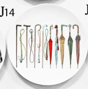 14 " /8" Fornasetti настенный таблички домашний бар задний план книги по искусству Nouveau украшения Фарфор блюда иллюстрации украшения Craft - Цвет: 14