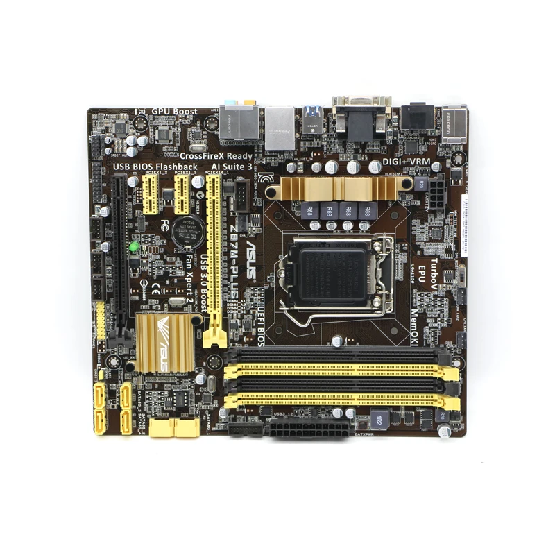 Оригинальная материнская плата для ASUS Z87M PLUS LGA 1150 DDR3 i3 i5 i7 32 Гб SATA3 USB2.0 USB3.0 Z87