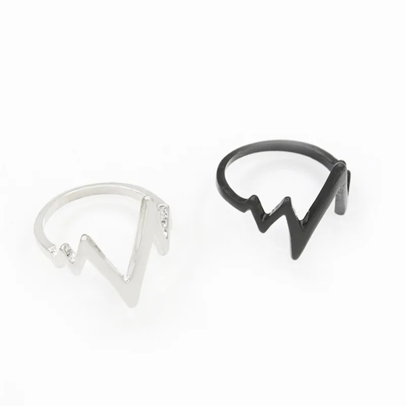 12 шт./лот электрокардиограммовое волновое кольцо для женщин и мужчин массивные