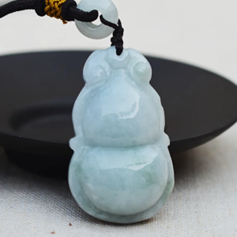 Drop shipping Natural A Jadeite Jades Pendant Gourd Shape Pendants Gift for Women Fashion Stone Jewelry+Rope | Украшения и