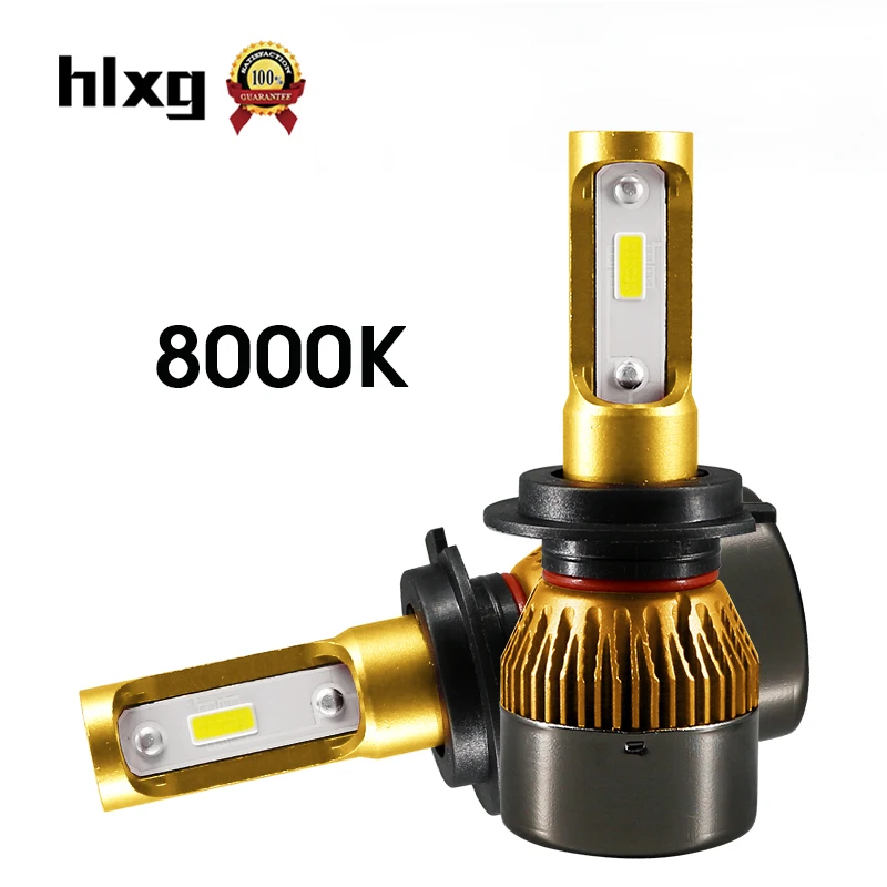 Hlxg супер мини автомобильная лампа H7 светодиодный H11 H8 лампы для фар 9005 HB3 6000K белый