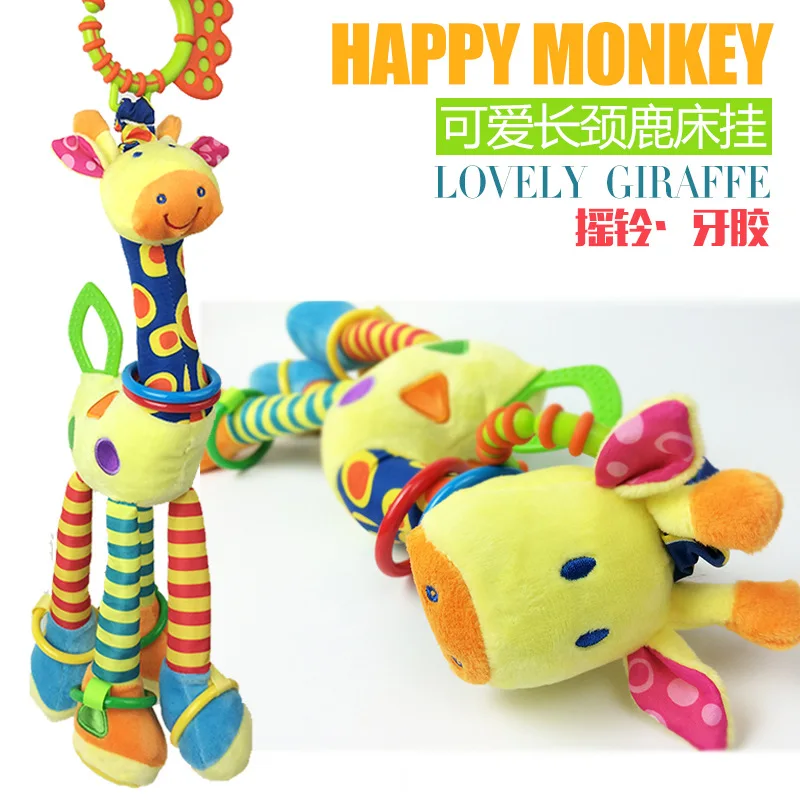 Веселая обезьяна 46 см детская погремушка жираф мягкая плюшевая кукла звуковая