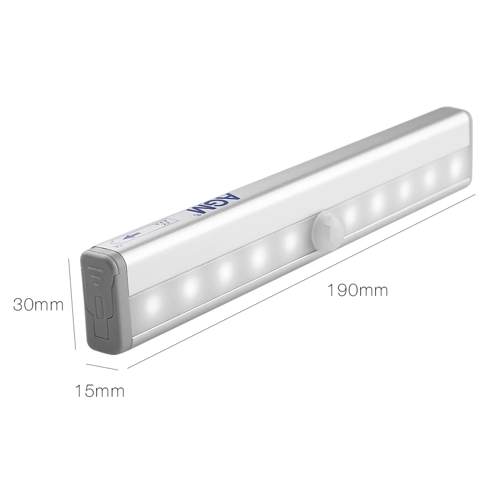 10 LED свет шкафа датчик движения Активированный Ночной беспроводной шкаф ИК