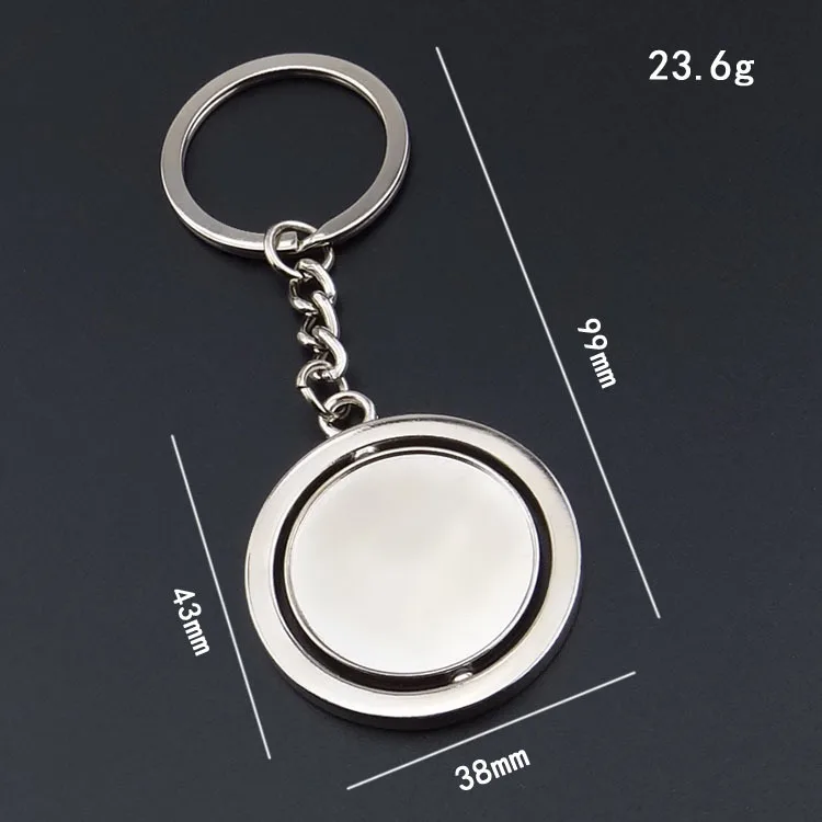 Круглый пустой вращающийся на 360 градусов металлический брелок K1552|tag keychain|keychain