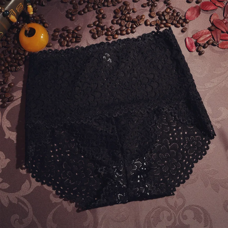 Женские трусы с высокой талией сексуальные кружевные из бамбукового волокна