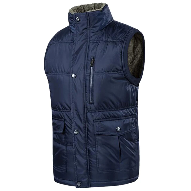 Жилет TANGNEST мужской Повседневный с несколькими карманами утепленный|fashion men vest|mens