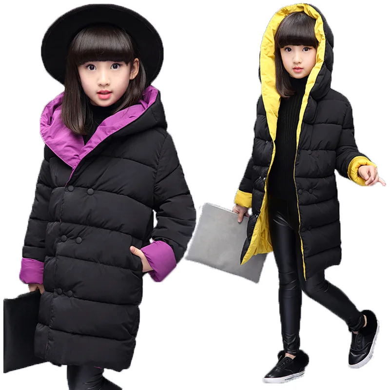 2019 Fashion Big Girls Coat Baby Girl Autumn Winter Long Sleeve Hooded Jacket Children Clothes Kids Thicken Warm Down | Детская одежда