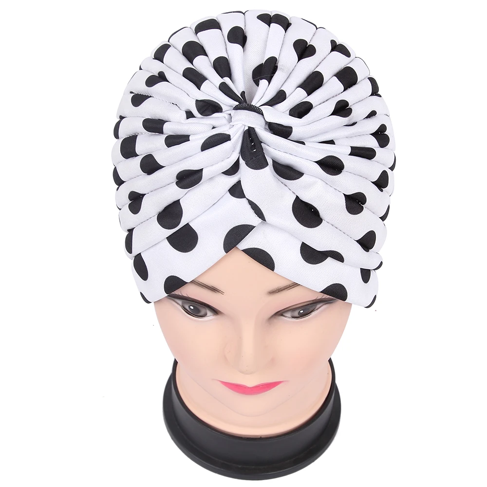 Бесплатная доставка 2018 Новый Для женщин Черные белые красные горошек тюрбан