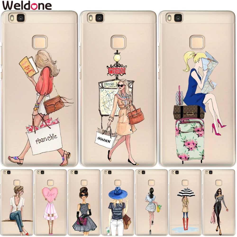 Weldone New Arrival Fashion Girl Case Cover For Huawei P20 Lite Pro P10 Plus P8 P9 2017 honor 9 6A 6X Phone Etui | Мобильные